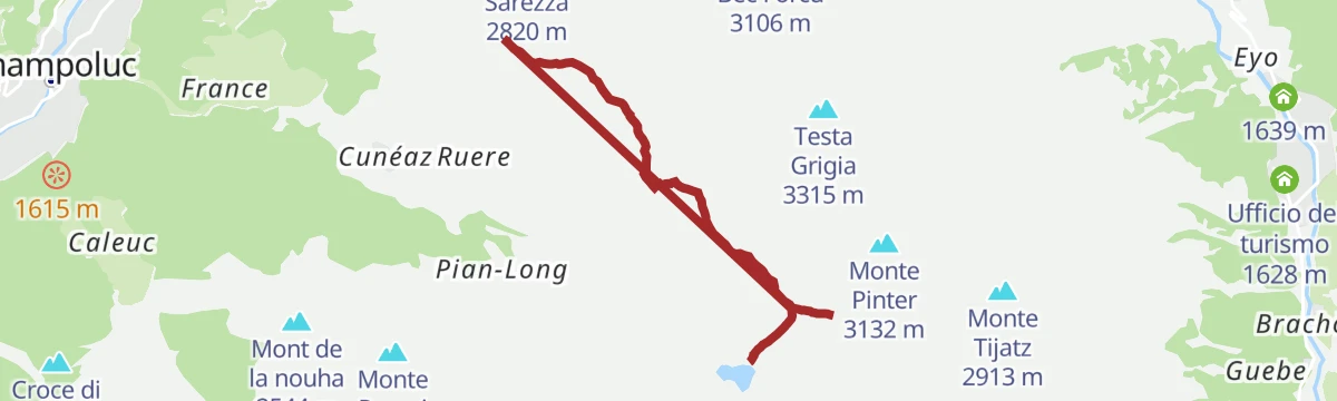 Route map: Laghi e Colle Pinter